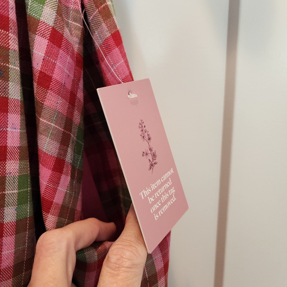 Ivy City Alice Dress L Rosewood Tartan Plaid Bow Smocked Coquette Holiday Preppy - Picture 9 of 15
